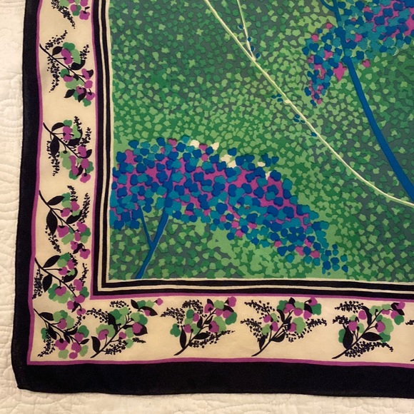 Vintage Pierre Cardin Paris trees square silk scarf - Picture 9 of 17